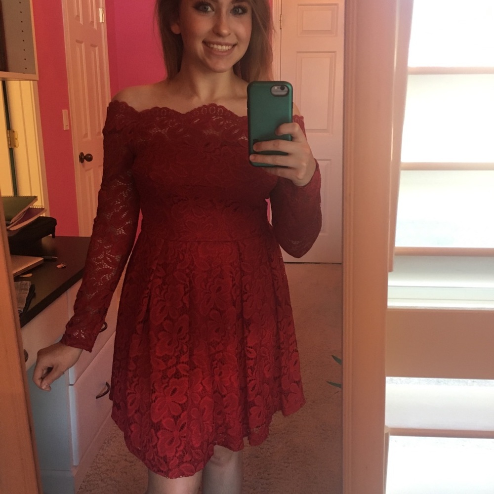 Off the shoulder lace dress